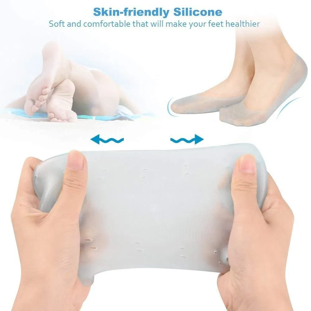 1207 Anti Crack Full Length Silicone Foot Protector Socks/Pads for Foot-Care and Heel Cracks