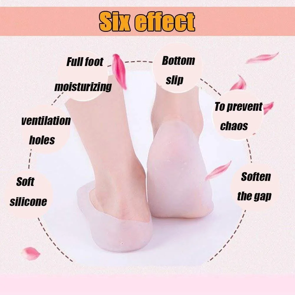 1207 Anti Crack Full Length Silicone Foot Protector Socks/Pads for Foot-Care and Heel Cracks