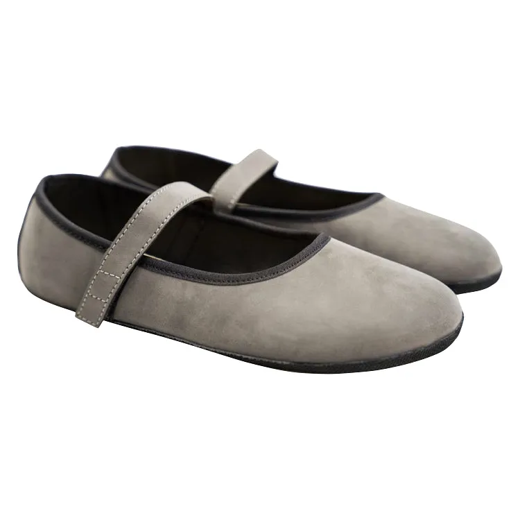 Ahinsa Ananda Barefoot Ballet Flat Grey Nubuck