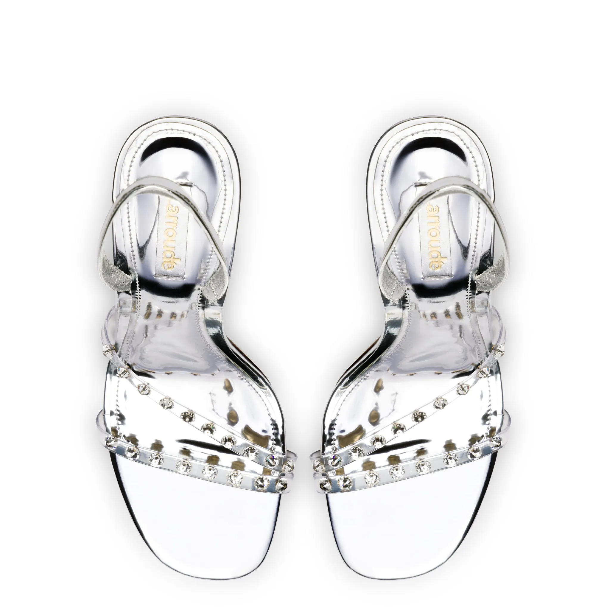 Annie Sandal in Silver Specchio with Swarovski® Crystals