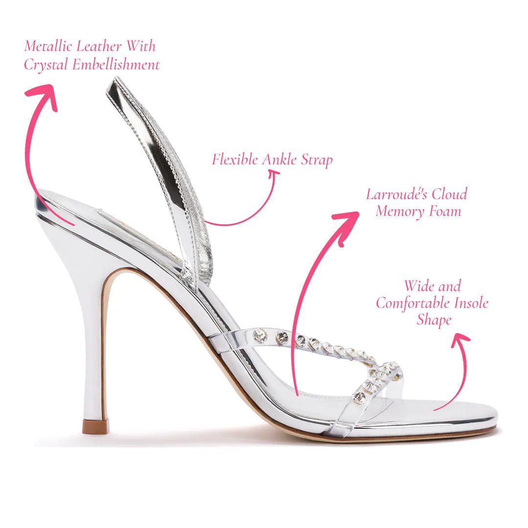 Annie Sandal in Silver Specchio with Swarovski® Crystals