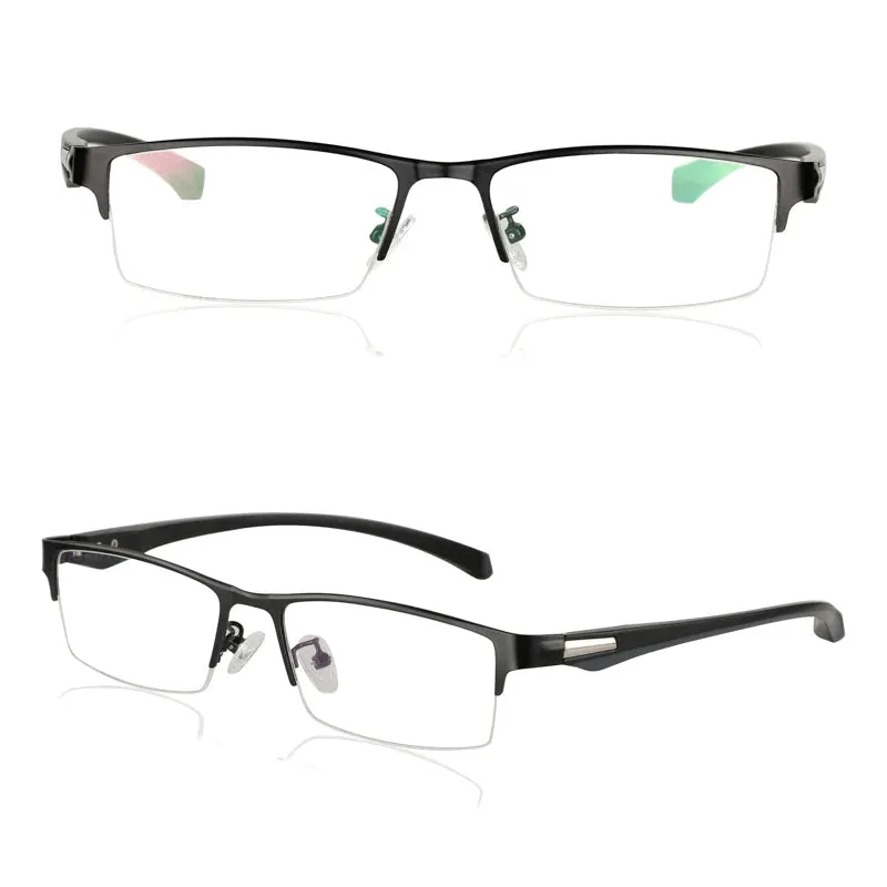 Automatic Adjustment Half-Frame Photochromic Progressive Multi-focus Anti-Blue Light Reading Glasses