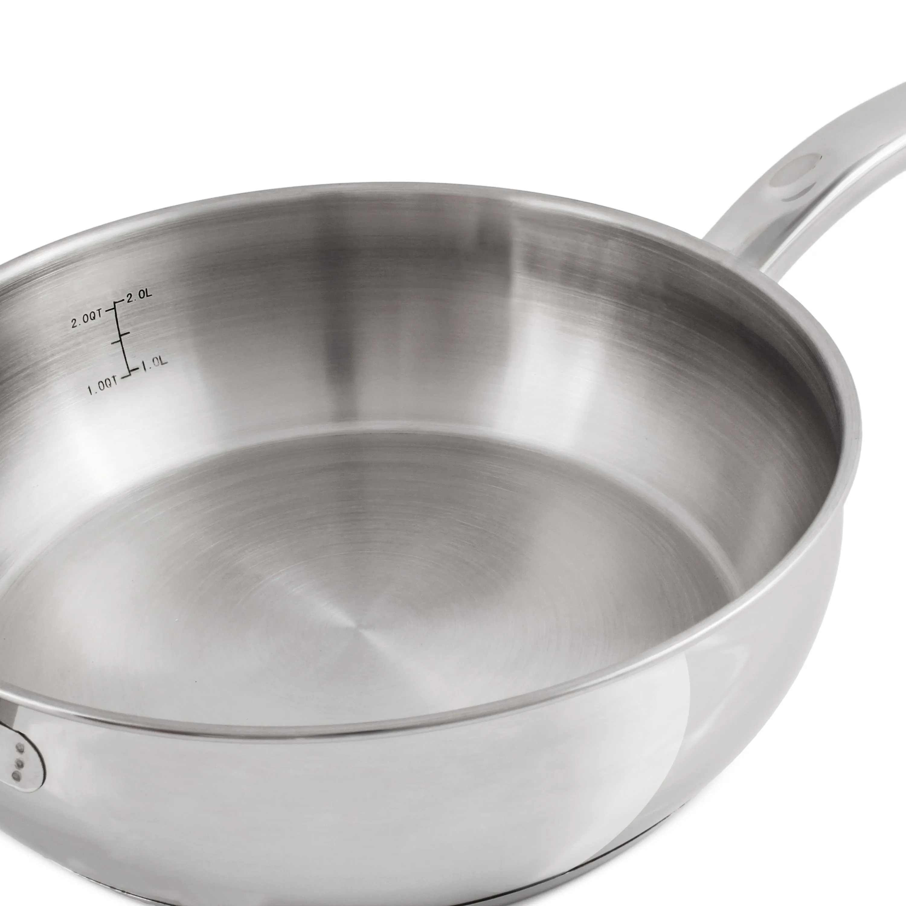 BergHOFF Belly Shape 18/10 Stainless Steel 9.5" Deep Skillet with Glass Lid