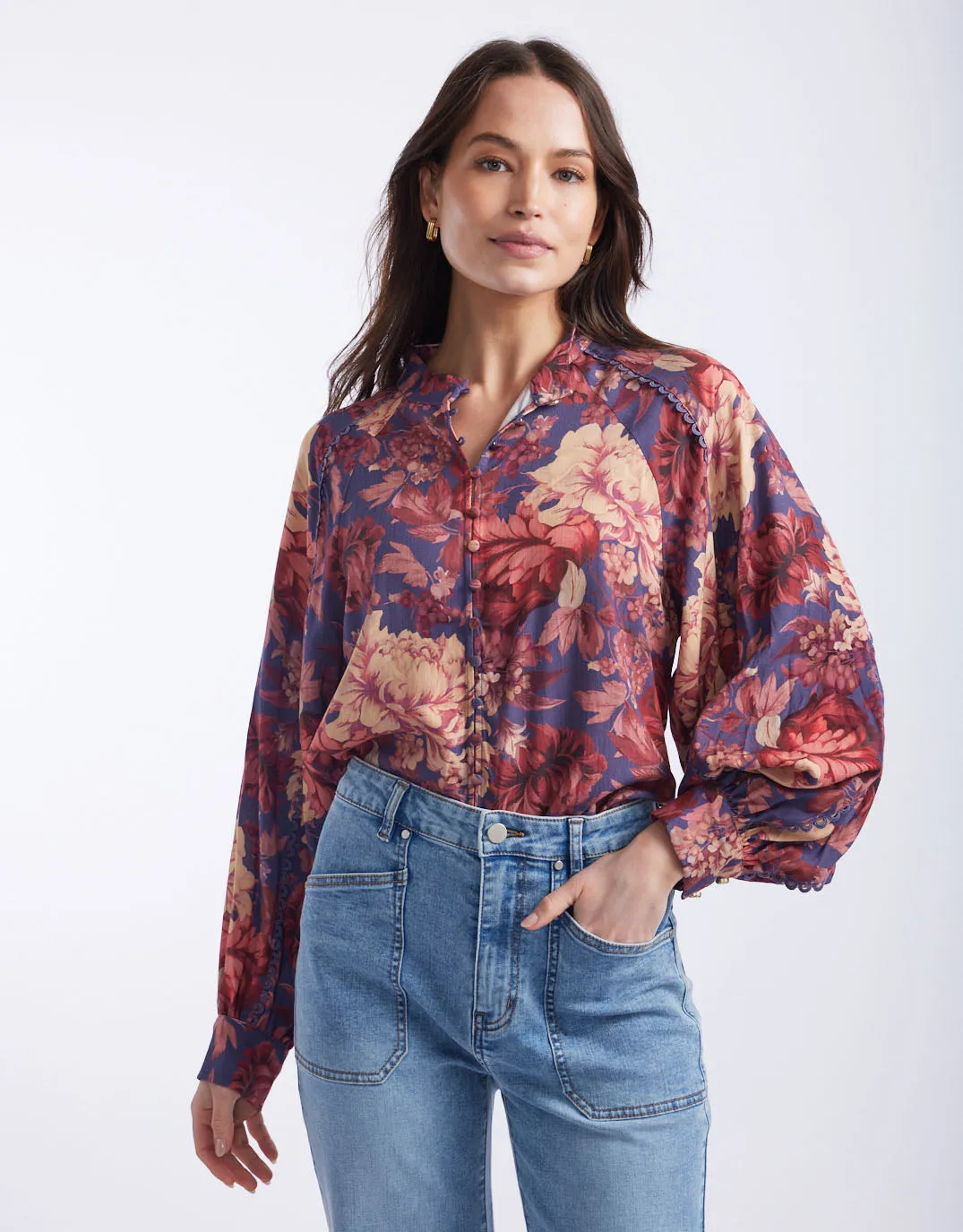 Berry Kiss Blouse - Floral