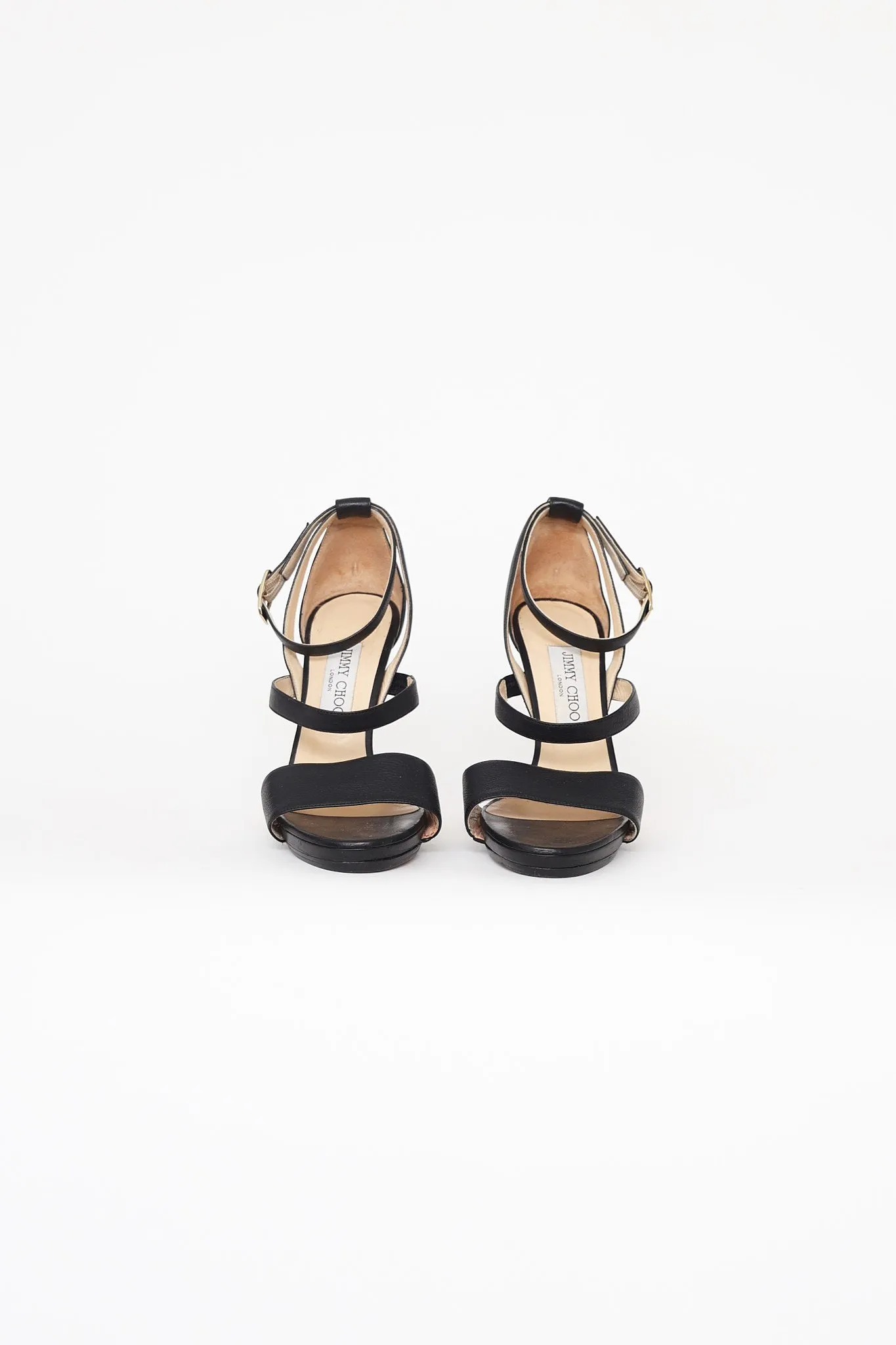 Black Ankle Strap High Heel Sandal