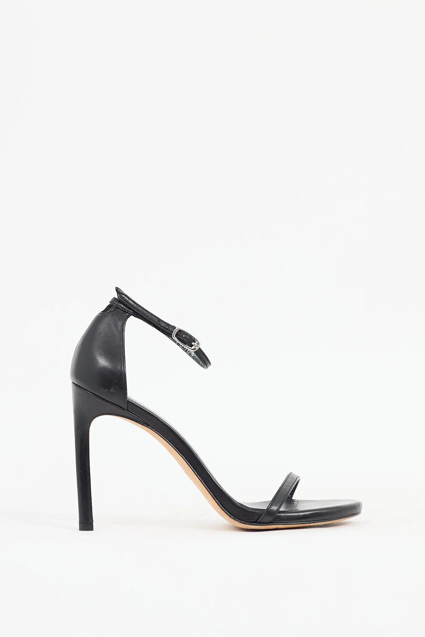 Black Leather Nudist Sandal