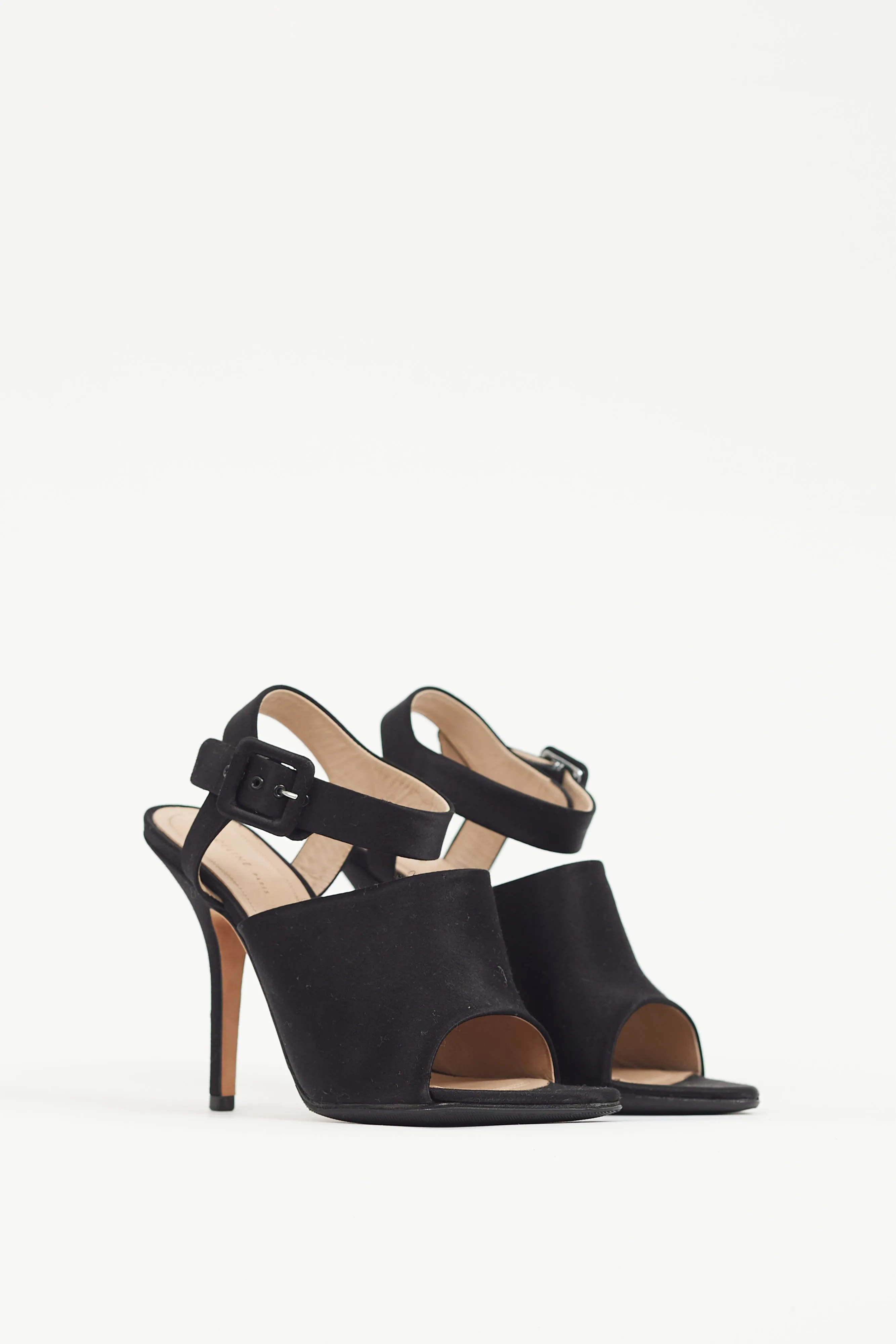 Black Satin Sandal