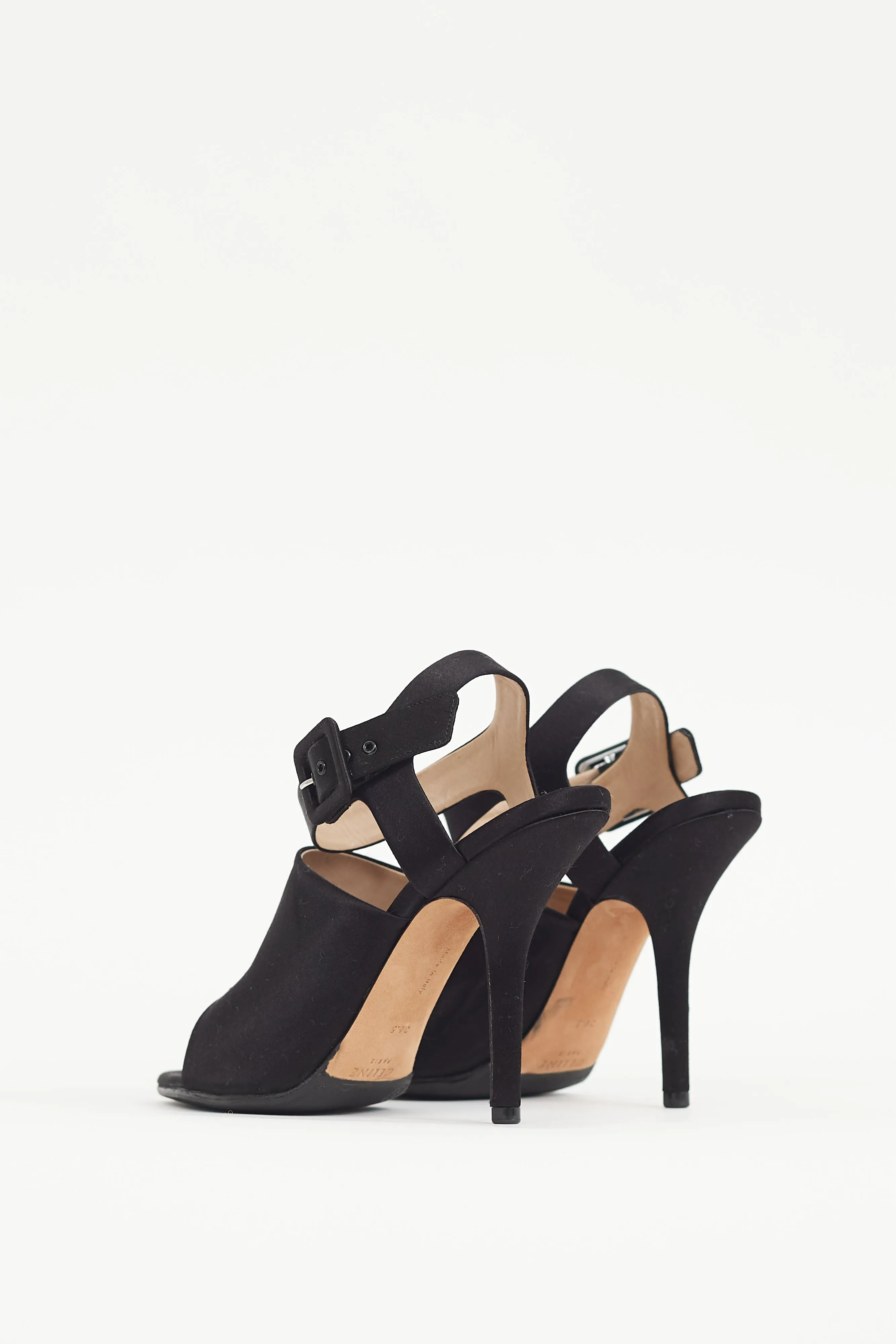 Black Satin Sandal