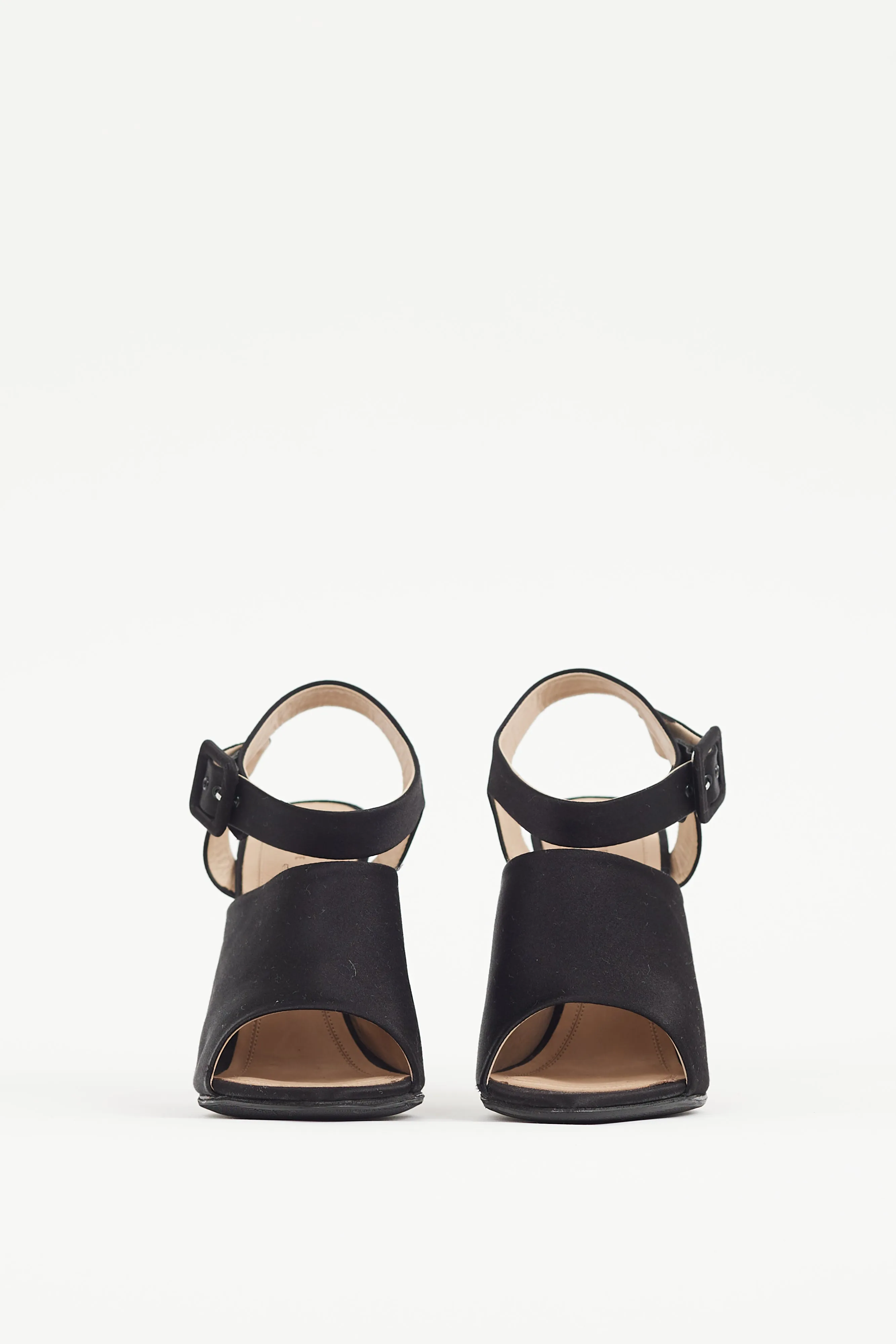 Black Satin Sandal