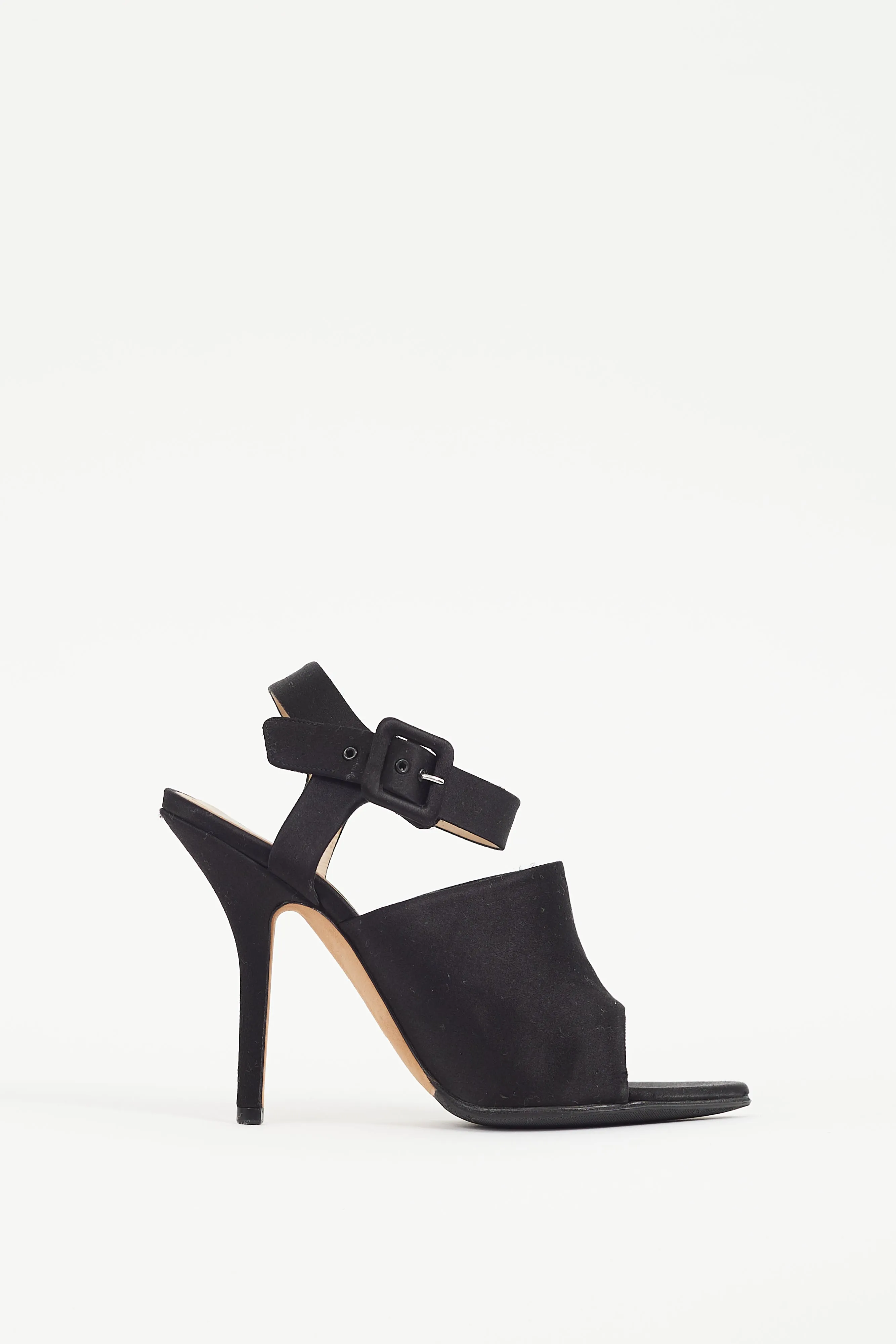 Black Satin Sandal