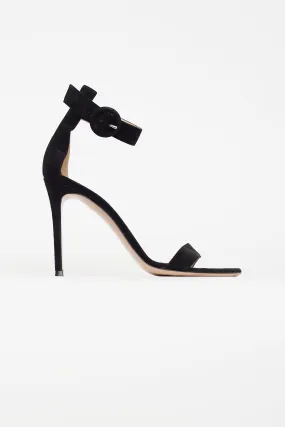 Black Suede Round Toe Sandal