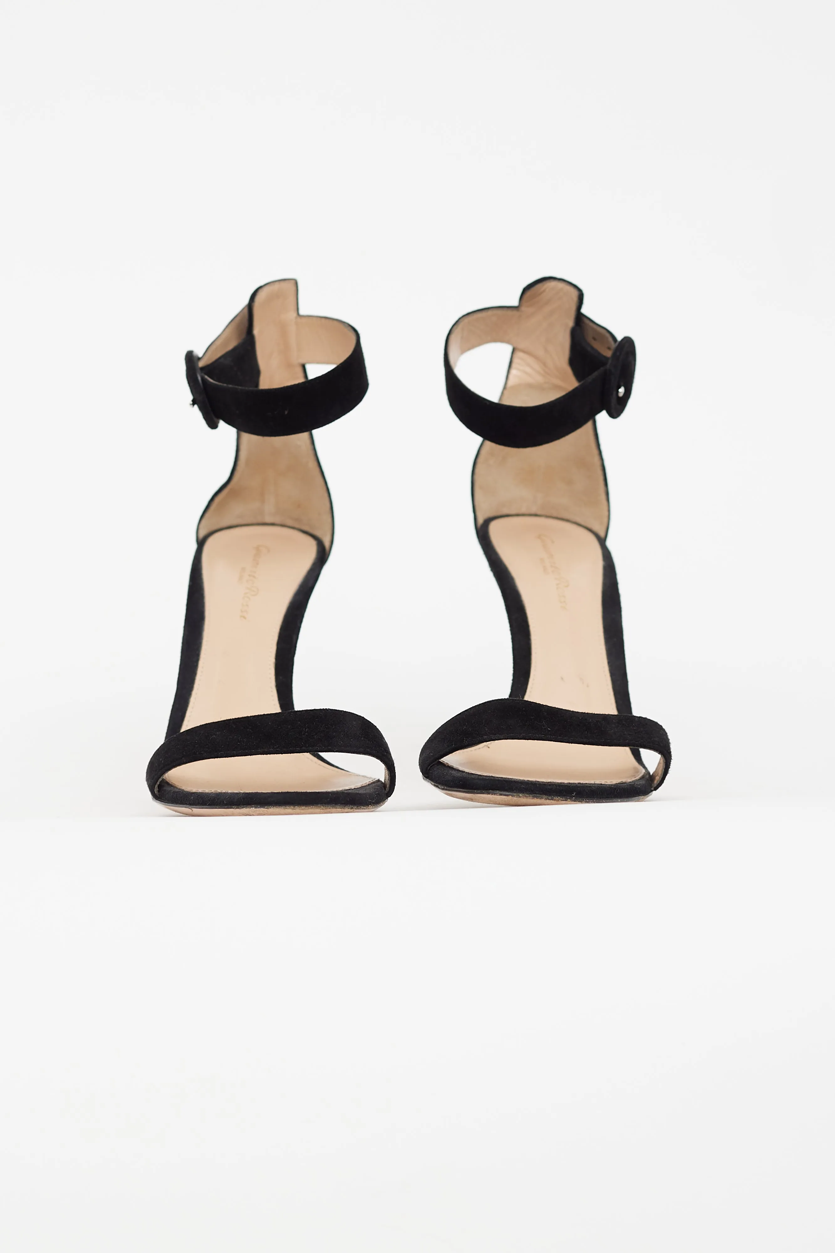 Black Suede Round Toe Sandal