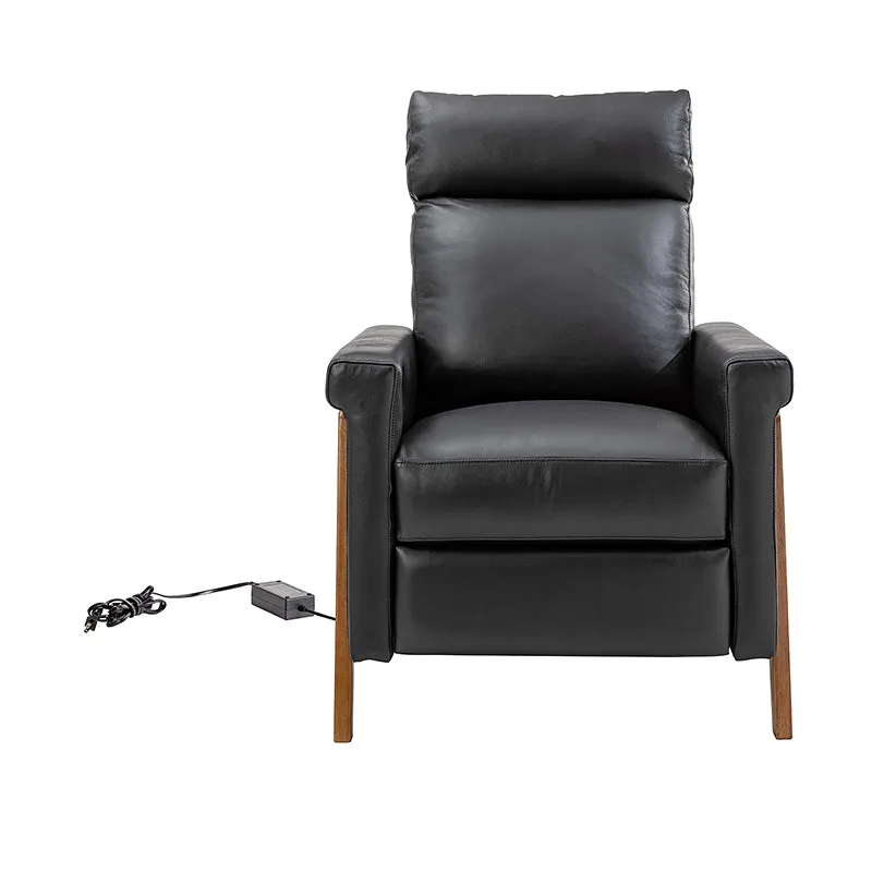 Bona Genuine Leather Power Recliner with Solid Wood Frame