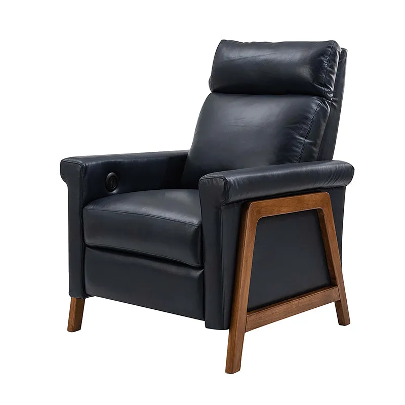 Bona Genuine Leather Power Recliner with Solid Wood Frame