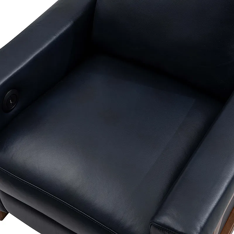 Bona Genuine Leather Power Recliner with Solid Wood Frame