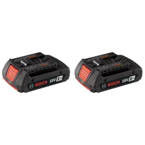 BOSCH 18V Lithium-Ion 2.0 Ah Standard Power Battery (2 PACK)