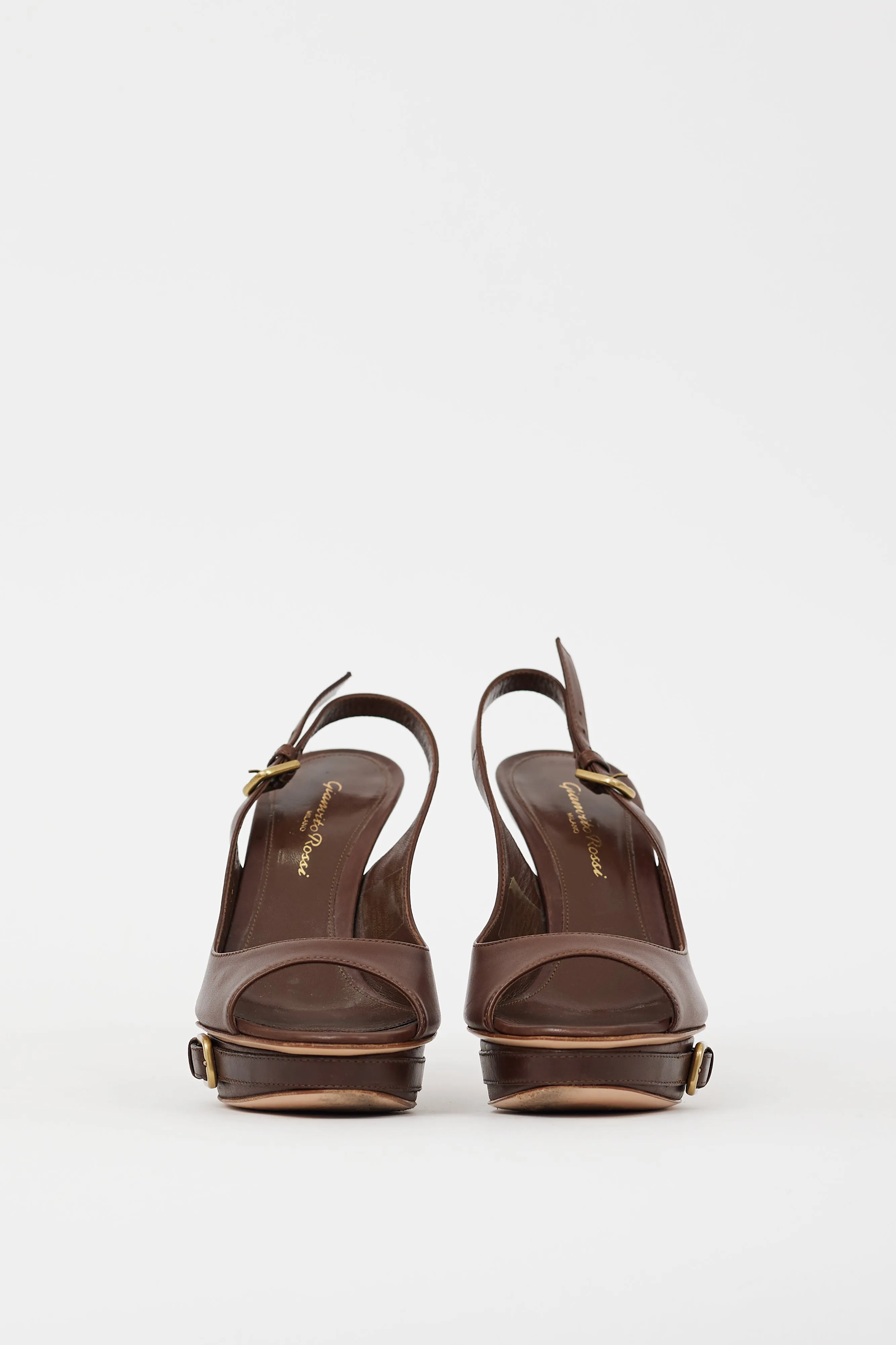 Brown Leather Buckle Sandal