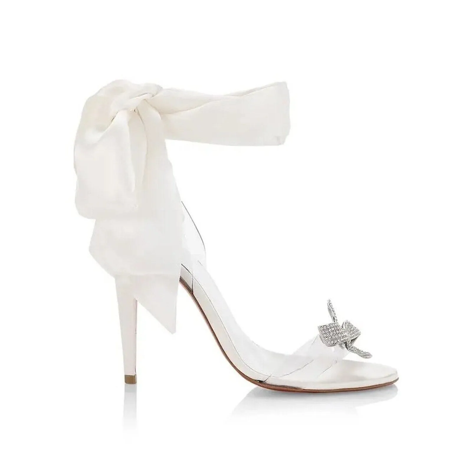 Christian Louboutin Astrinodo embellished PVC Ankle Tie Sandals White