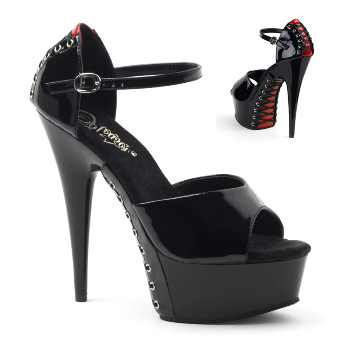 DELIGHT-660FH Black-Red Patent/Black