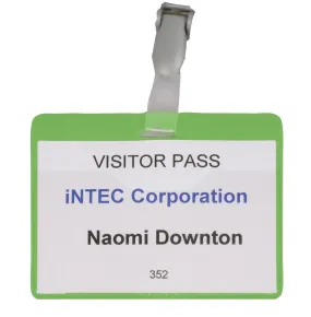 Durable Clip Name Tag ID Badge Card Holder   Inserts | 25 Pack | 60x90mm | Green