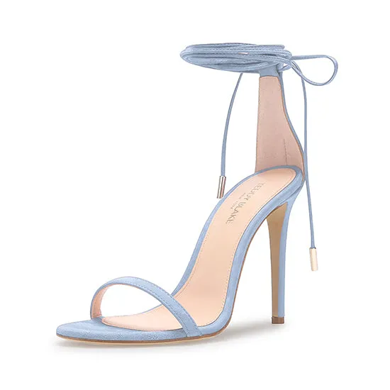 Emma Suede Sandals - Light Blue