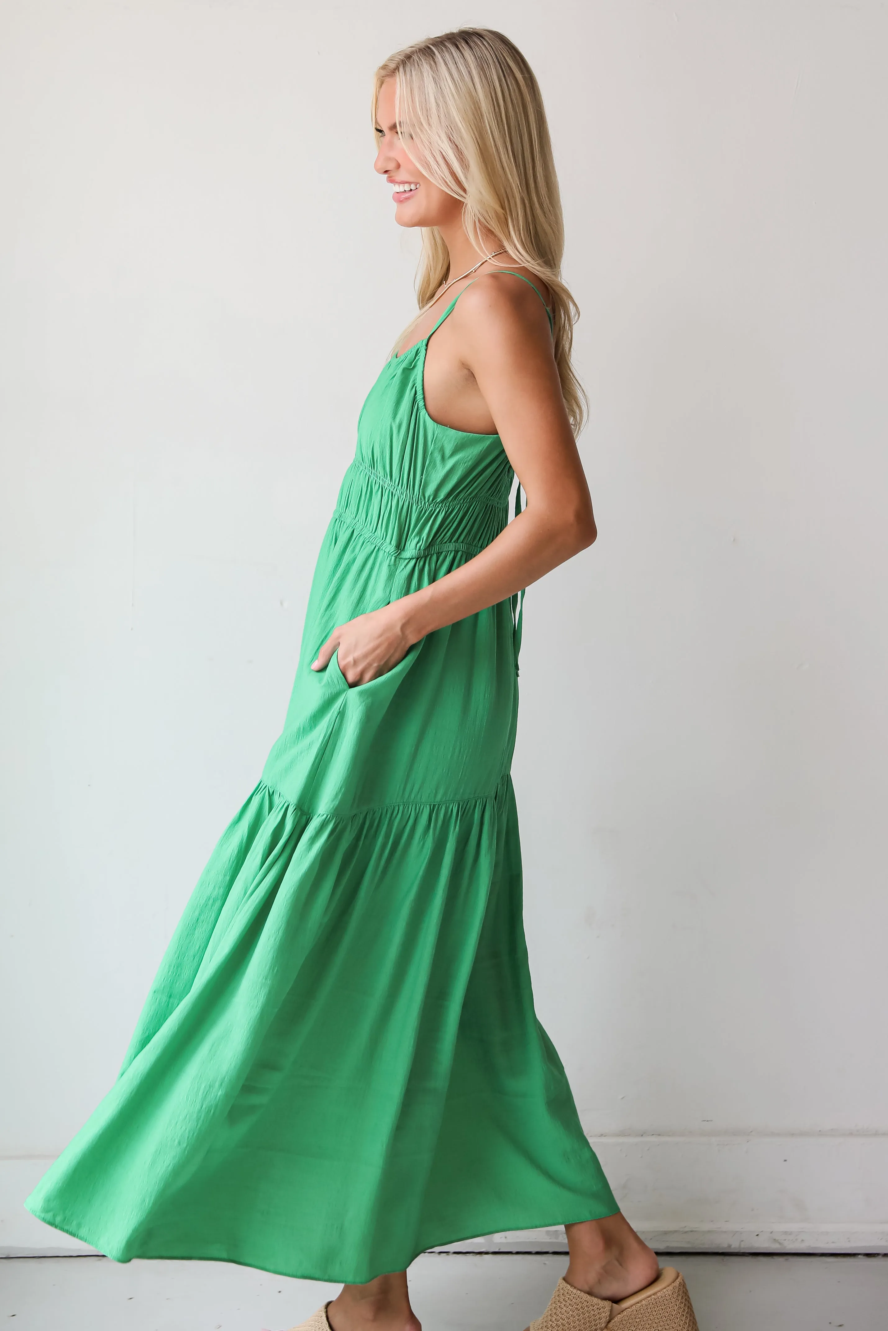 FINAL SALE - Delightful Sweetness Green Maxi Dress