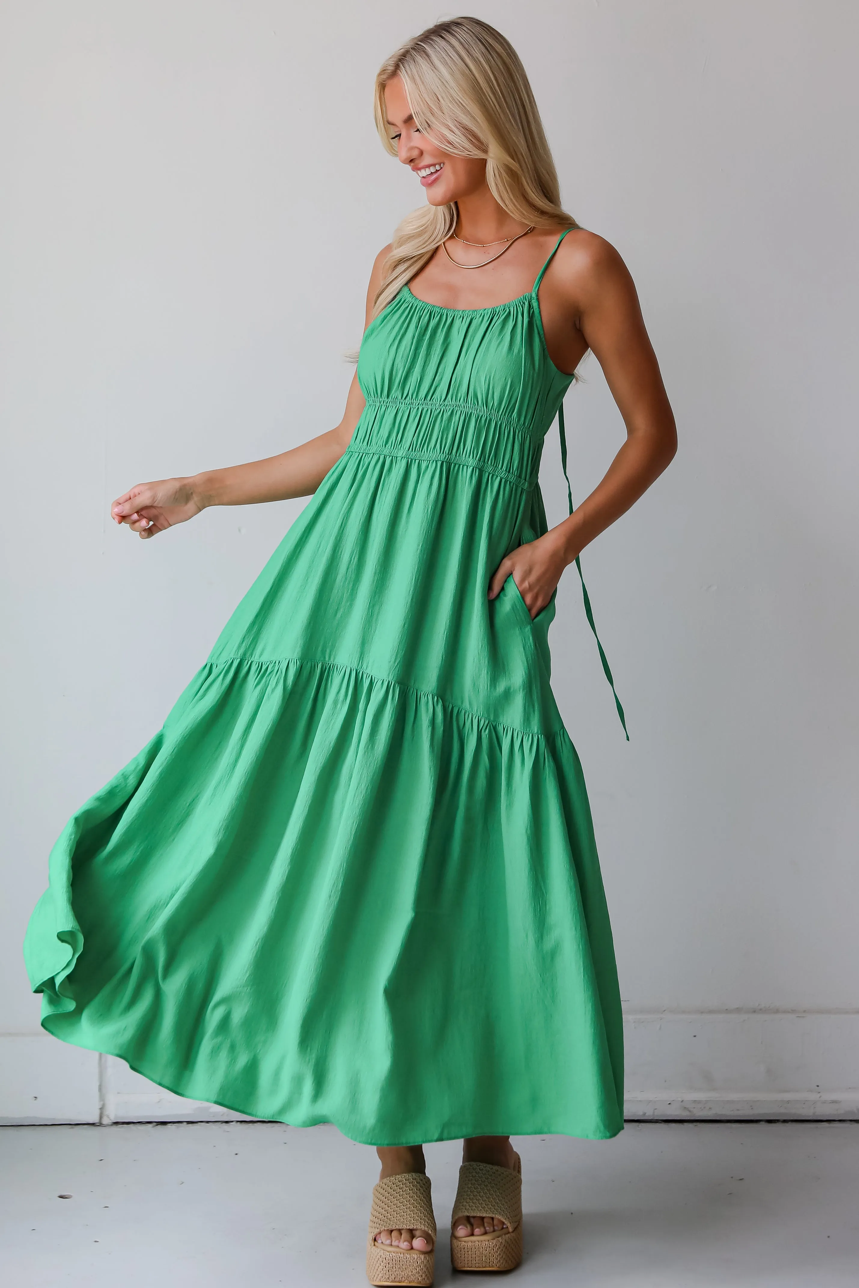 FINAL SALE - Delightful Sweetness Green Maxi Dress