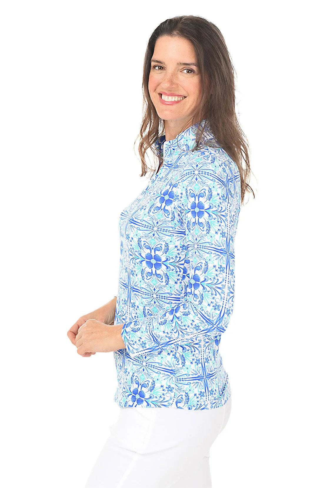 Flower Tile UPF50  Sun Shirt