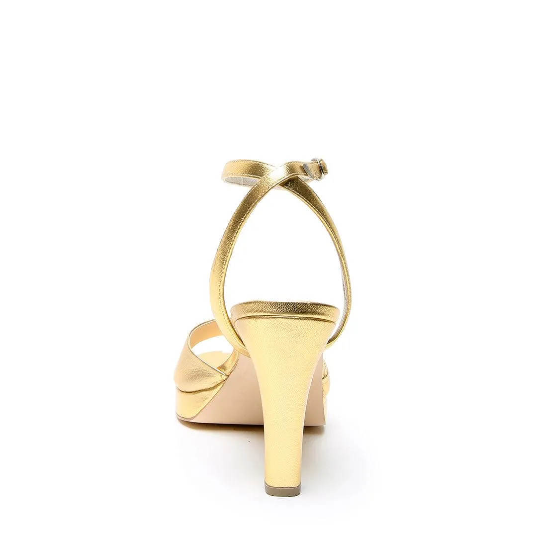 Gold Lo Platform   Marilyn Strap