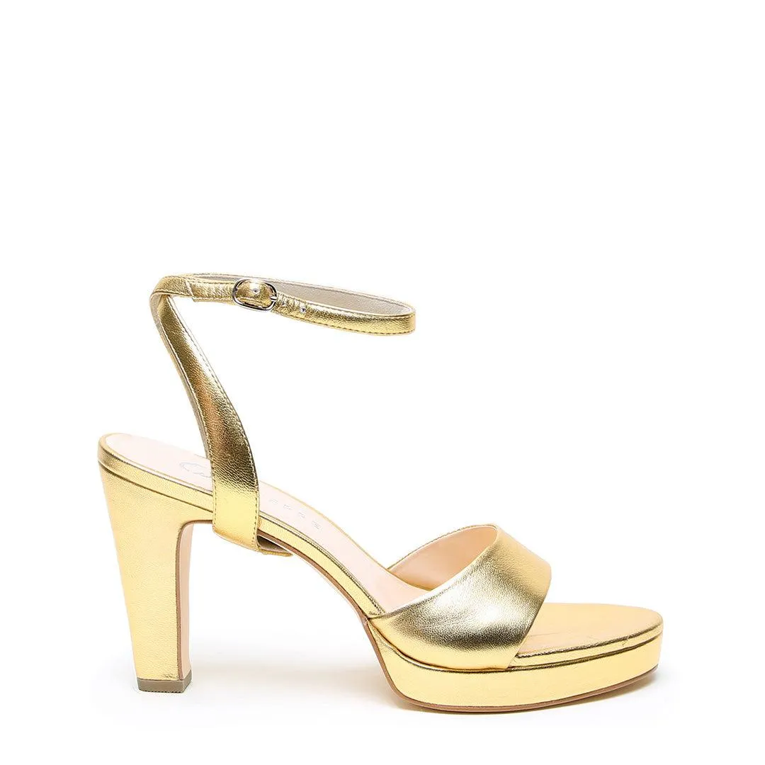 Gold Lo Platform   Marilyn Strap