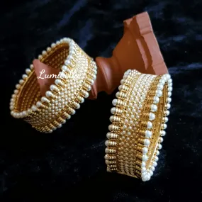 Gold Polish Kada Bangles with screw adjustment