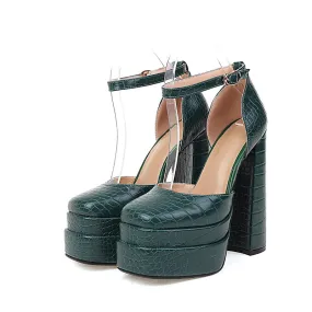 Hazel Emerald Green Platform Heels