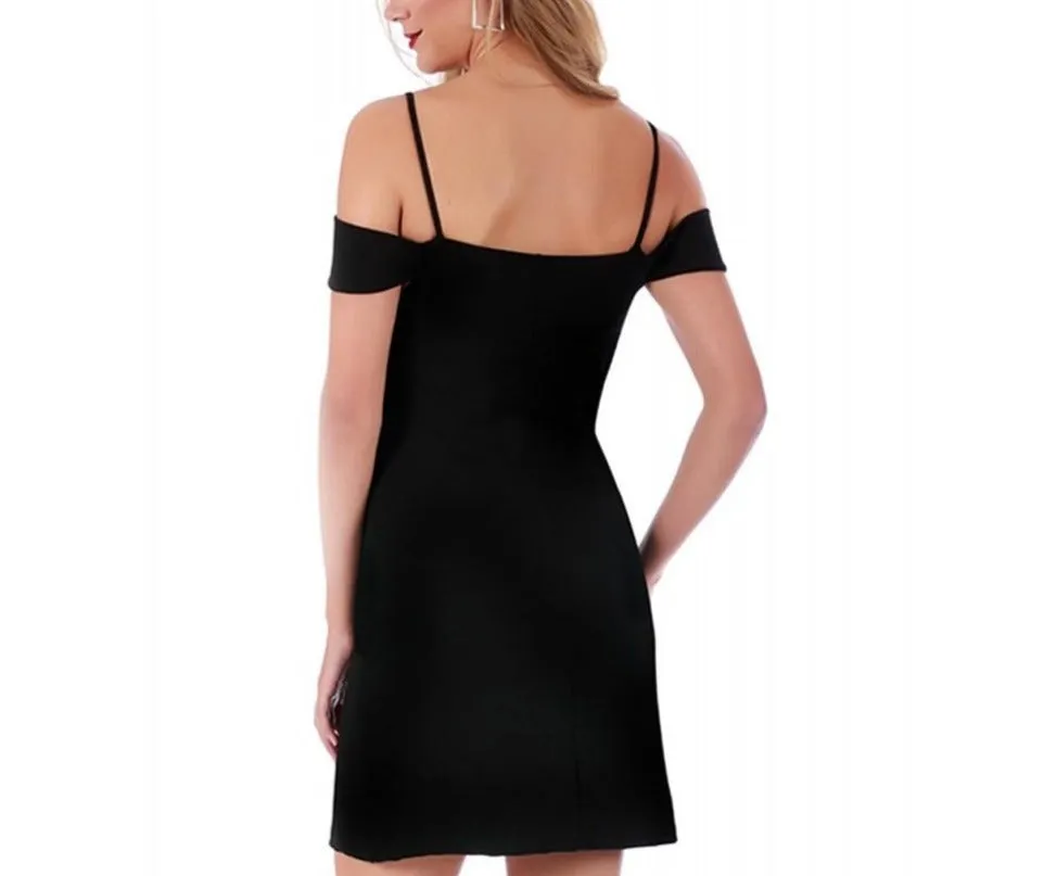 InstantFigure Short Off Shoulder Cowl Neck Dress 169460