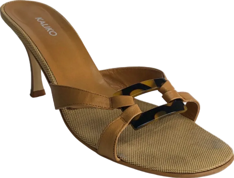 Kaliko Beige Leather Heeled Sandals EU 39