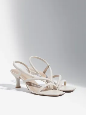 LUNA BLU Ivory Multi-Strap Heel Sandals