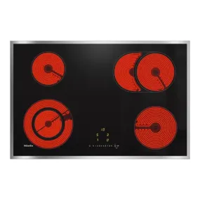 Miele KM6522FR Electric Hob with Onset Controls, 4 Cooking Zones Including 1 Extended & 1 Vario Zone - Stainless Steel