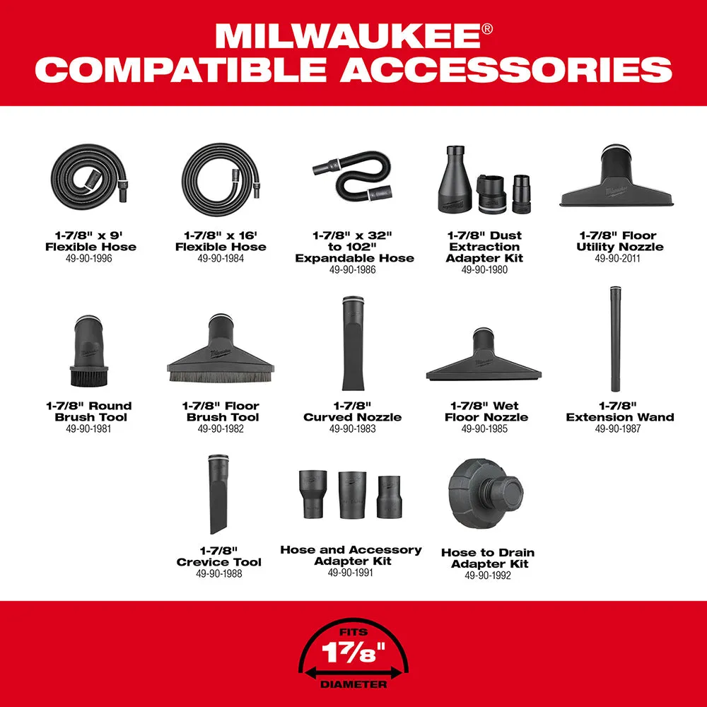 Milwaukee 0920-22HD M18 FUEL 9 Gallon Dual-Battery Wet/Dry Vacuum Kit