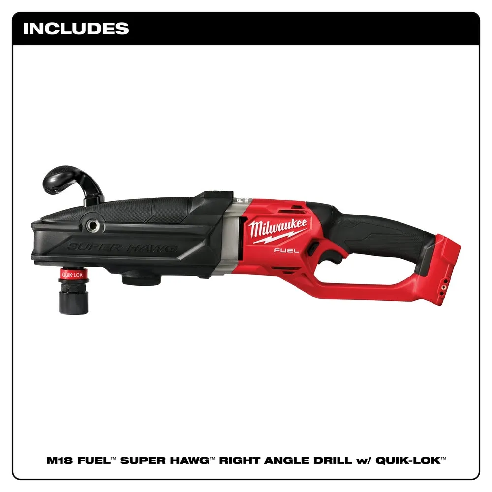 Milwaukee 2811-80 M18 FUEL 18V Super Hawg Right Angle Drill - Bare Tool, Recon