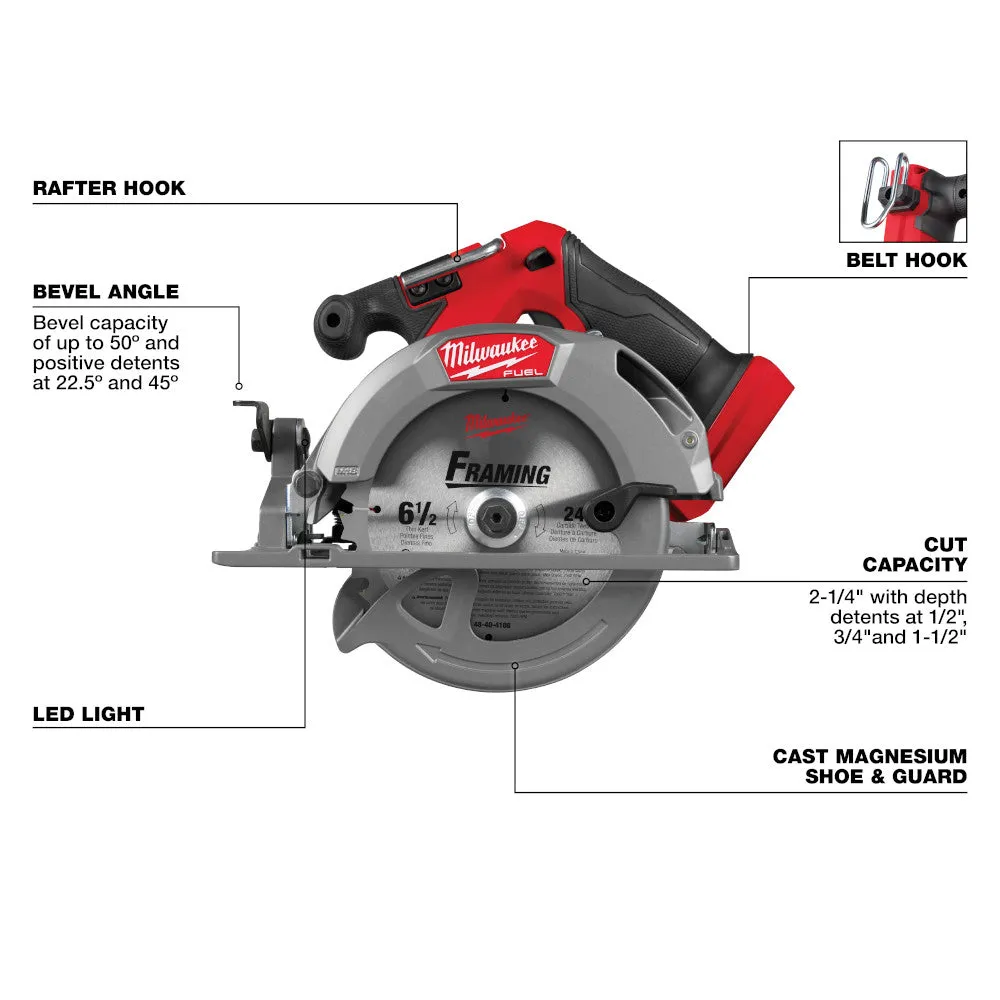 Milwaukee 2833-20 M18 FUEL 18V 6-1/2" Cordless Circular Saw - Bare Tool