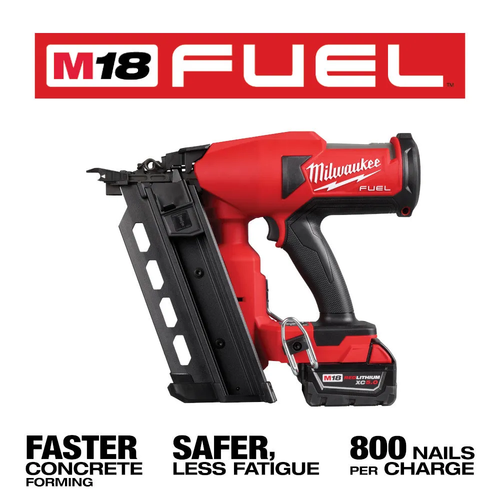 Milwaukee 2844-21 M18 FUEL 18V Cordless Li-Ion Duplex Nailer Kit