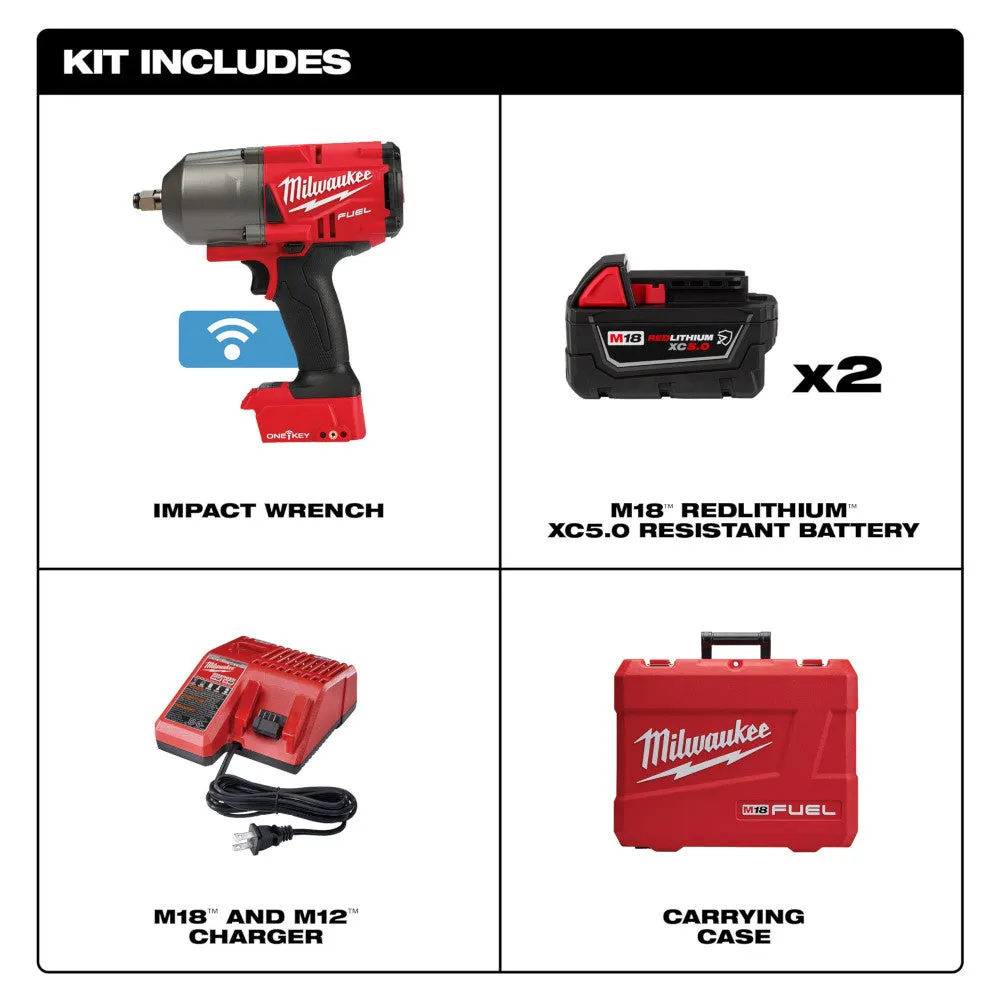 Milwaukee 2863-22R M18 FUEL 18V ONE-KEY 1/2" Impact Wrench Friction Ring Kit