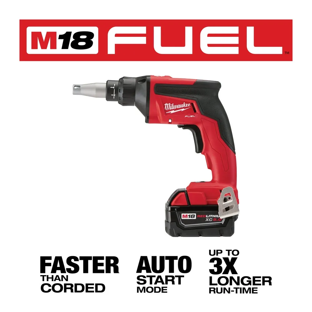 Milwaukee 2866-22 M18 FUEL 18V 5.0Ah Auto Start Drywall Screw Gun Kit