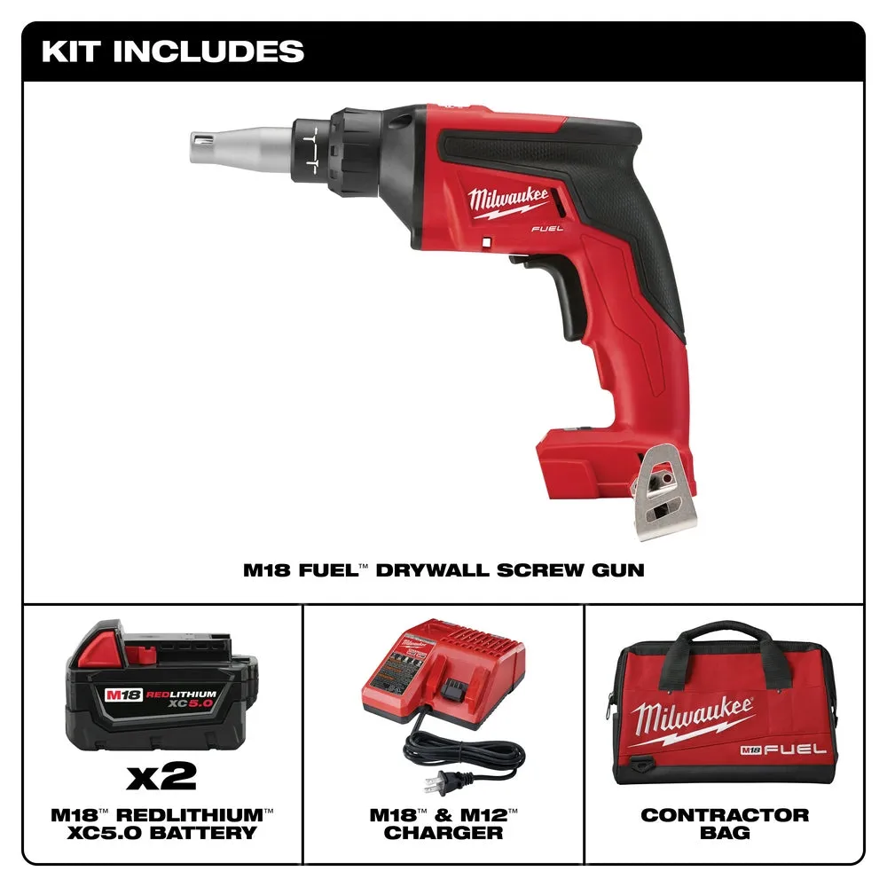 Milwaukee 2866-22 M18 FUEL 18V 5.0Ah Auto Start Drywall Screw Gun Kit