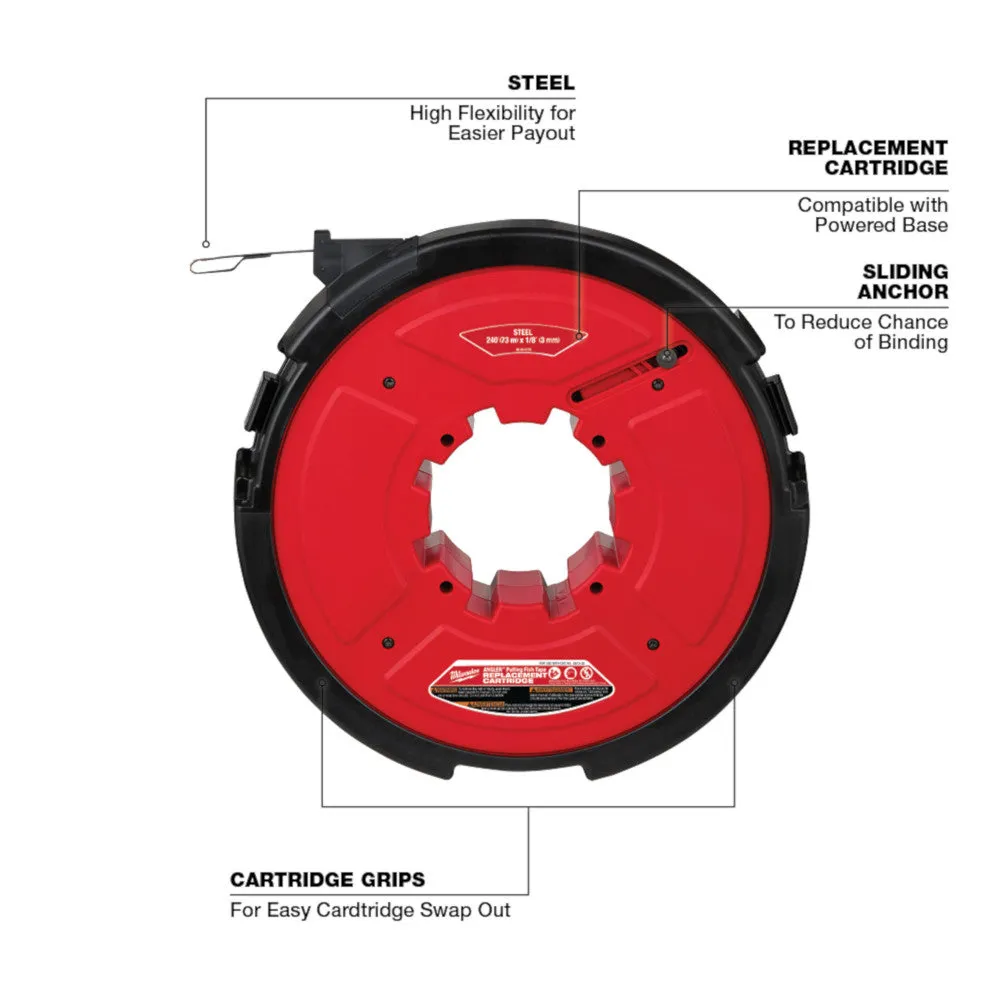 Milwaukee 2873-20S240 M18 FUEL 18V Angler Pulling Fish Tape w/ 240' x 1/8" Steel