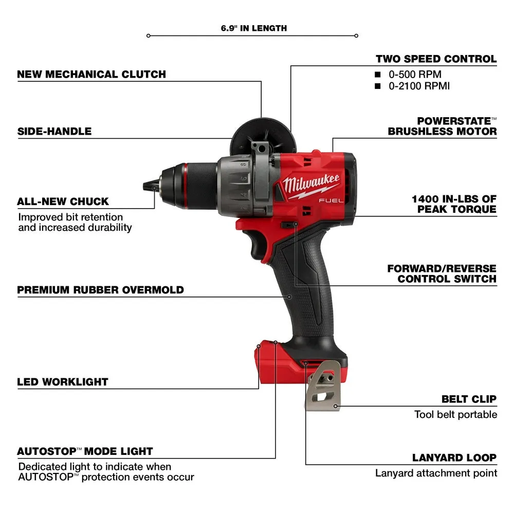 Milwaukee 2904-80 M18 FUEL 18V 1/2" Hammer Drill/Driver - Bare Tool - Recon