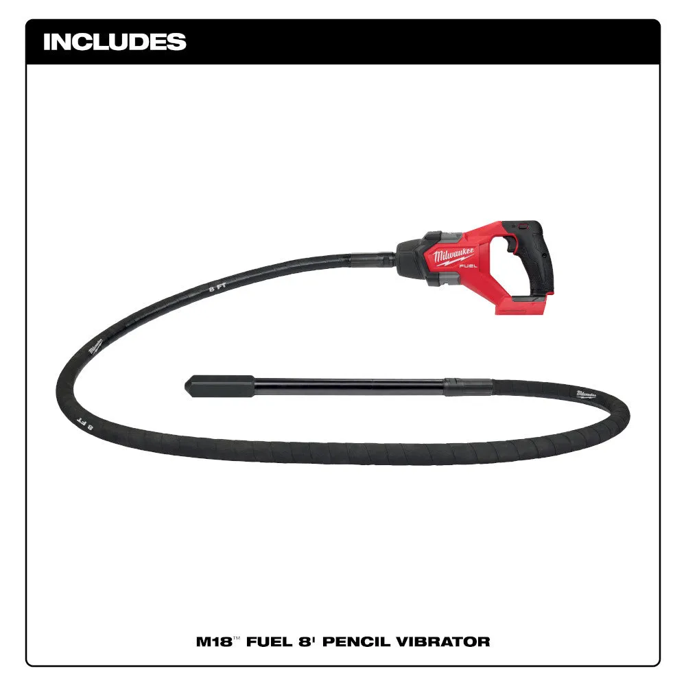 Milwaukee 2911-20 M18 FUEL 18V 8' Concrete Pencil Vibrator - Bare Tool