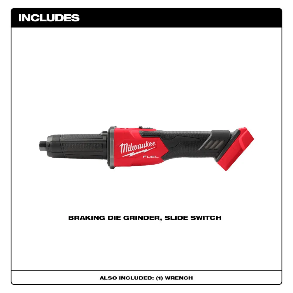 Milwaukee 2939-20 M18 FUEL 18V Braking Die Grinder w/ Slide Switch - Bare Tool