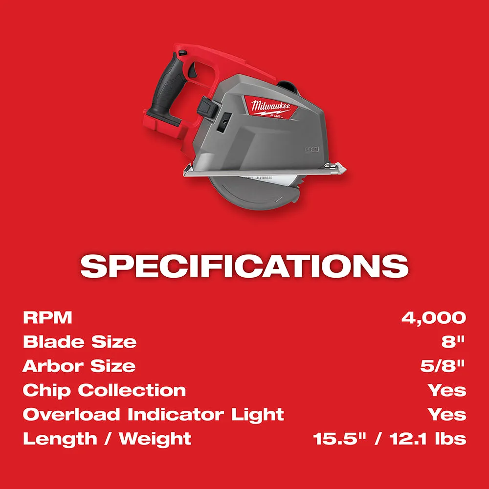 Milwaukee 2982-20 M18 FUEL 18V 8" Cordless Metal Cutting Circular Saw -Bare Tool