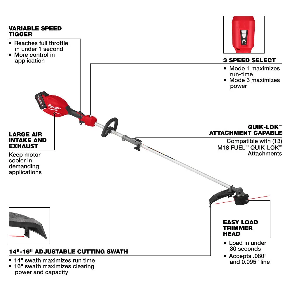 Milwaukee 3016-21ST M18 FUEL 18V String Trimmer w/ QUIK-LOK Kit