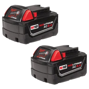 Milwaukee M18 Redlithium High Capacity 3.0Ah Battery Pack 2 Pc